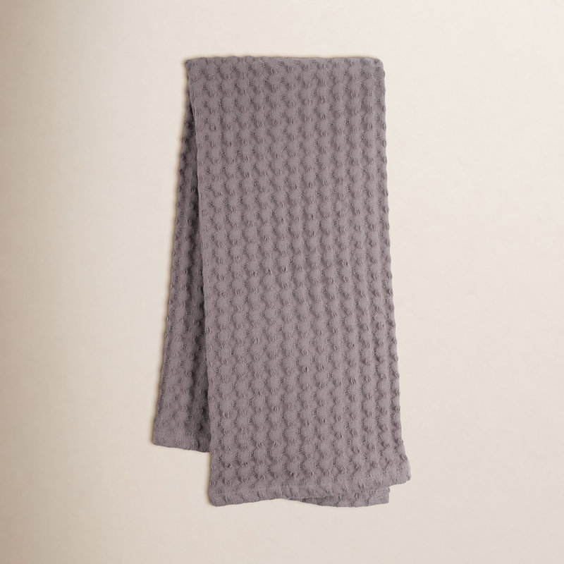 Estero Cotton Waffle Dish Cloth Kitchen Towel, Frost Gray
