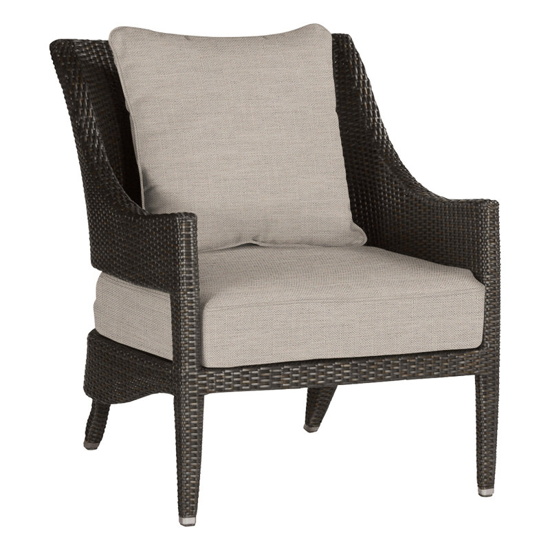 Athena Patio Lounge Chair with Cushions, Dove Sunbrella Linen, Welt, Oyster