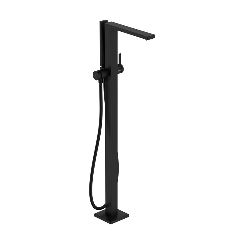 Robinet de baignoire autoportant avec douche à main 1,75 GPM hansgrohe Tecturis E, Noir mat