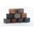 Sheffield 18"W Genuine Leather Boho Square Pouf in Brown-428250550