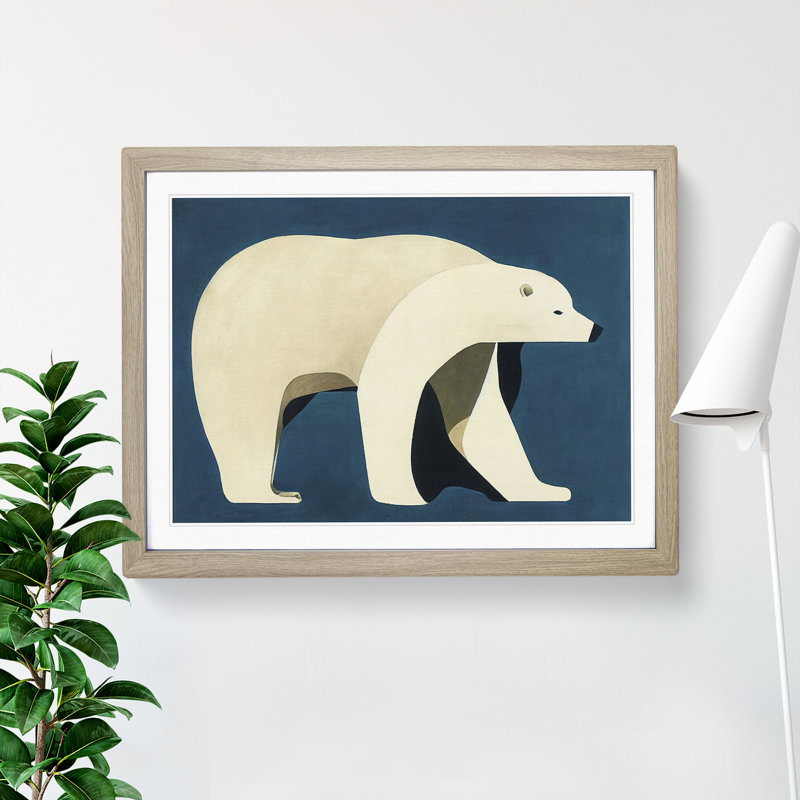 XH1022-7290X Radiant Polar Bear Abstract - Single Picture Frame Print, 25cm H x 34cm W x 2cm D, Oak Framed