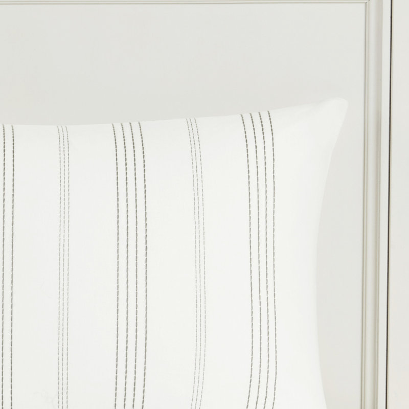 Très grand édredon en coton très grand - blanc / gris pour la chambre à coucher