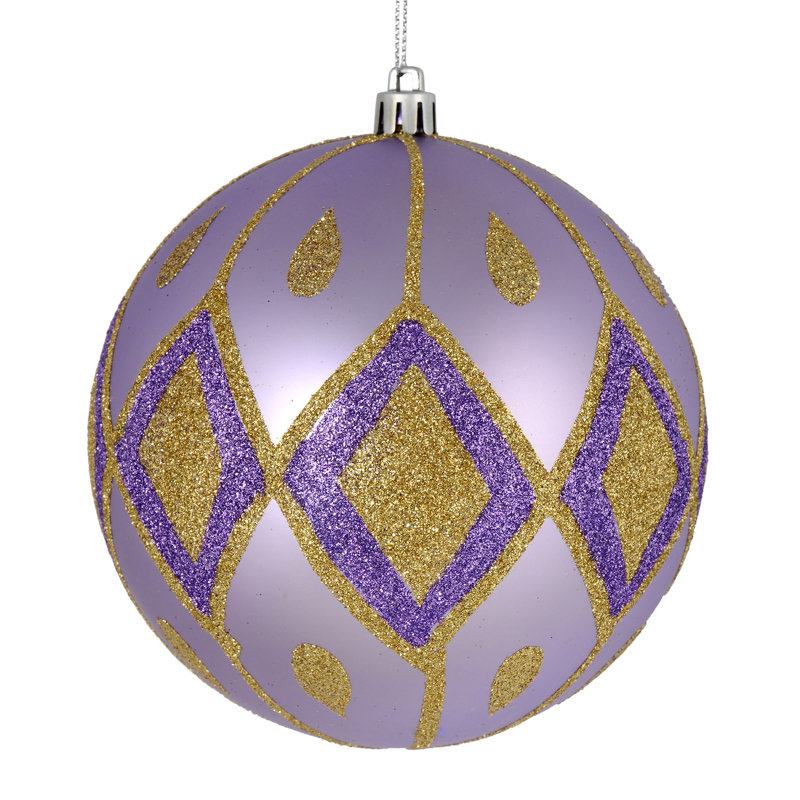Ornement boule de diamant pailleté mat, Lavande