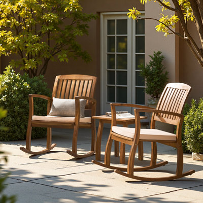 Brizio Acacia 3-Piece Conversation Set with Cushions