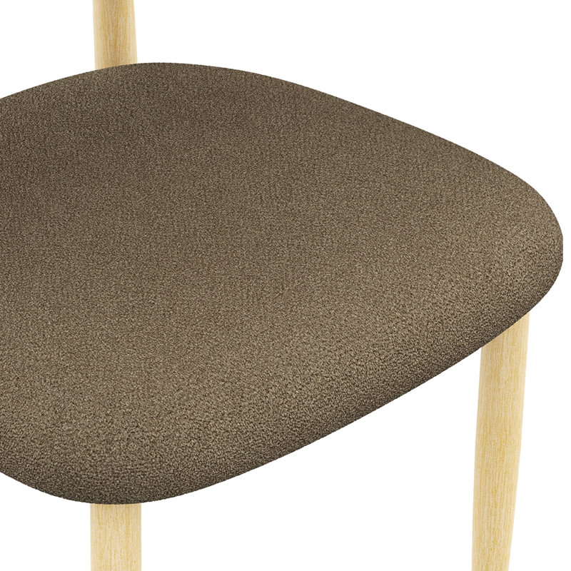 Chaise de salle à manger, 4, Molleton café café, Naturel