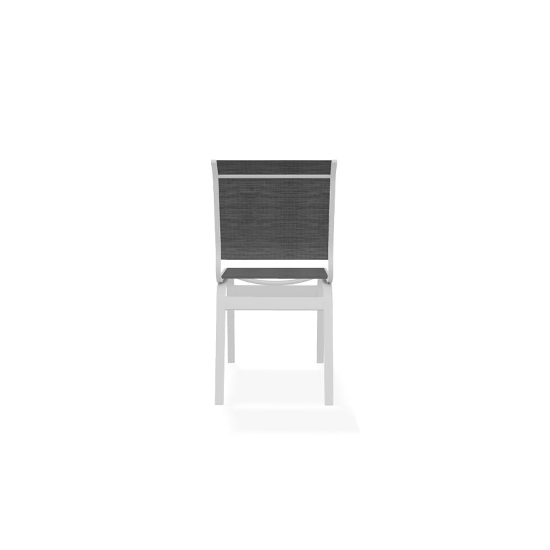 Chaise d'appoint de salle à manger Hiraku, Blanc texturé, Gris anthracite Collect