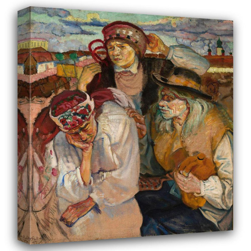 «Study of Peasants» par Fryderyk Pautsch - Art mural sur toile tendue avec châssis, H 24 po x l 17 po
