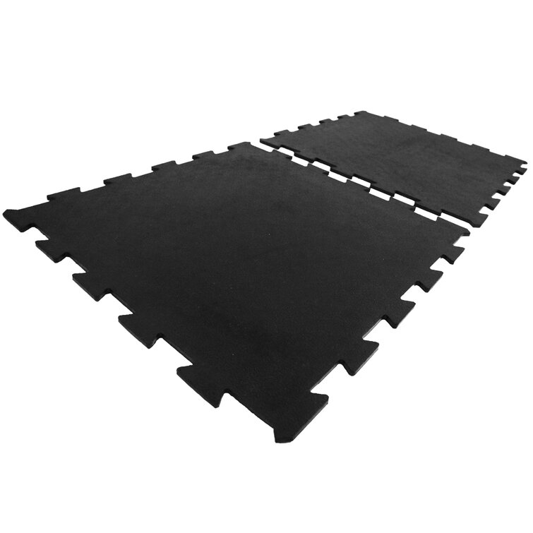 Rubber-Cal Shark Tooth II Heavy Duty Mat, Black, 1/2-Inch x 2 x 3-Feet