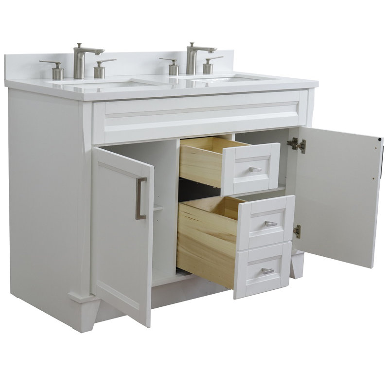 49'' Double Bathroom Vanity with Quartz Top