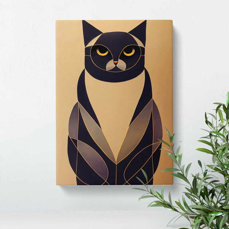 Cat Art Deco No.3 - Wrapped Canvas