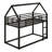 Twin Over Twin House Bunk Bed Frame With Ladder And Safety Guardrails-2069517443