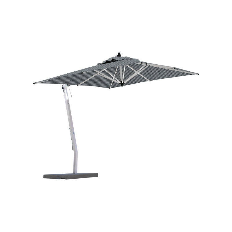 Picollo 10' Square Cantilever Umbrella, Paver Frame, Silver Gray