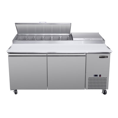 Maxx Cold V-Series 2 Door Refrigerated Pizza Prep Table, in Stainless Steel