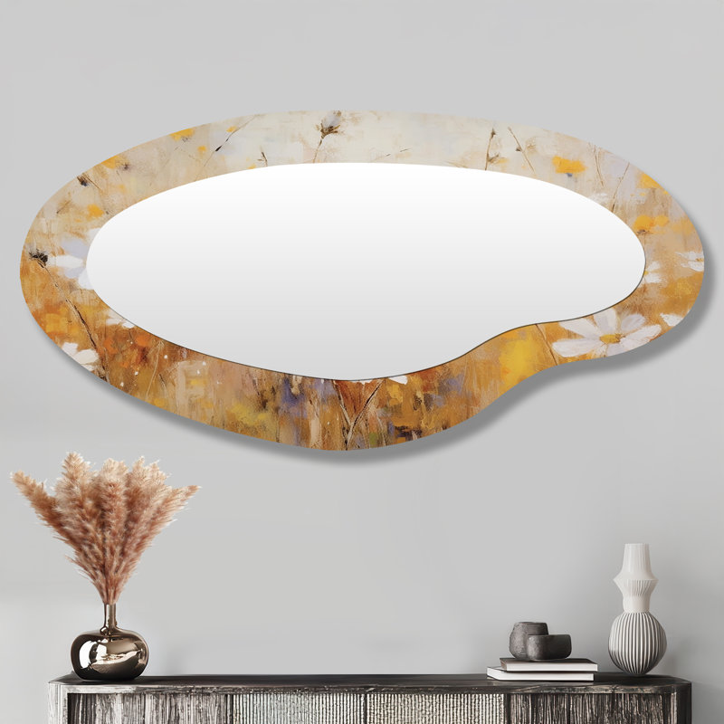 Miroir mural blanc asymétrique traditionnel