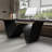Black Rectangular Solid Wood Writing Desk-31162844