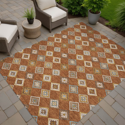Machine Washable Indoor/Outdoor Chantille ACN2624 Diamond Rug