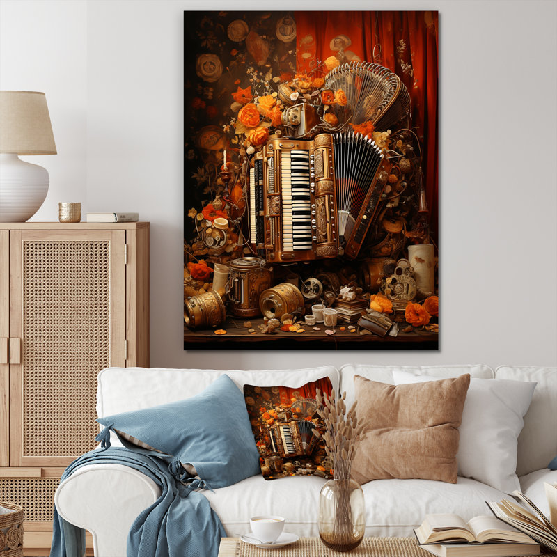 Soufflet soufflé ambre antique sur toile, Toile tendue, H 20 po x l 12 po x P 1 po