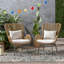 Ensemble de 2 chaises de patio en osier avec coussins-1109160496