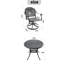 Ensemble de salle à manger 3 pièces en aluminium coulé toutes saisons comprenant 2 chaises pivotantes et une table ronde de 35,43 po avec structure noire-426975187