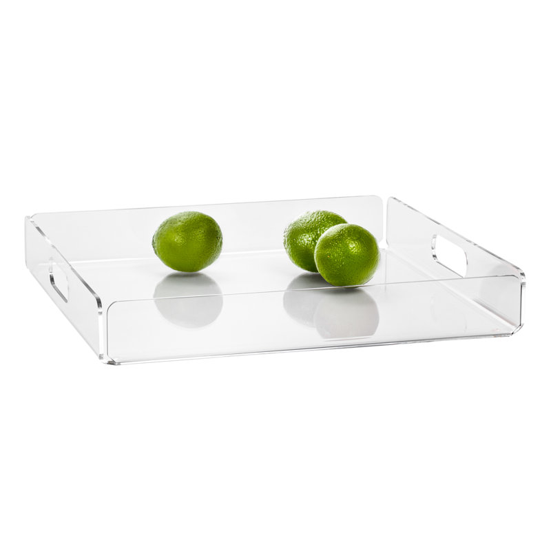 Clear Acrylic 14x14 Square Tray With Handles