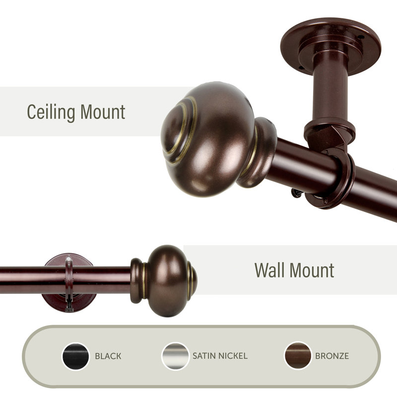 Tringle à rideaux simple Lecuyer, 66 - L 120 po, Bronze