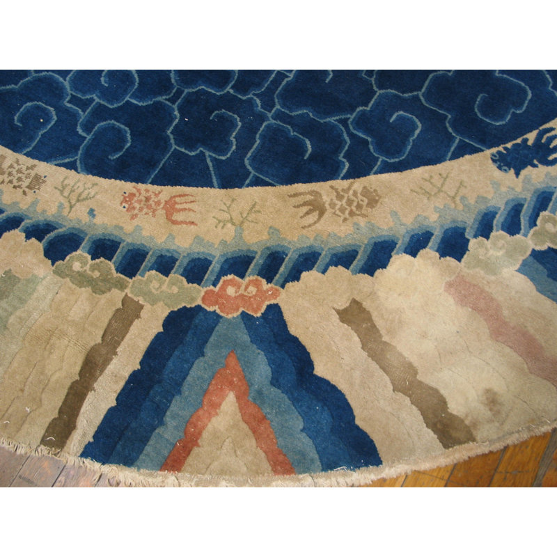 Antique Large Peking Chinese Allover Knotted Rug
