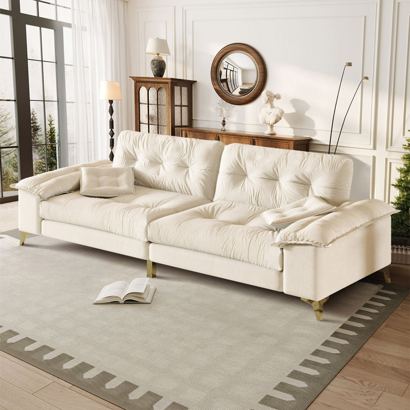 Canapé rembourré 4 places Barkim, Beige