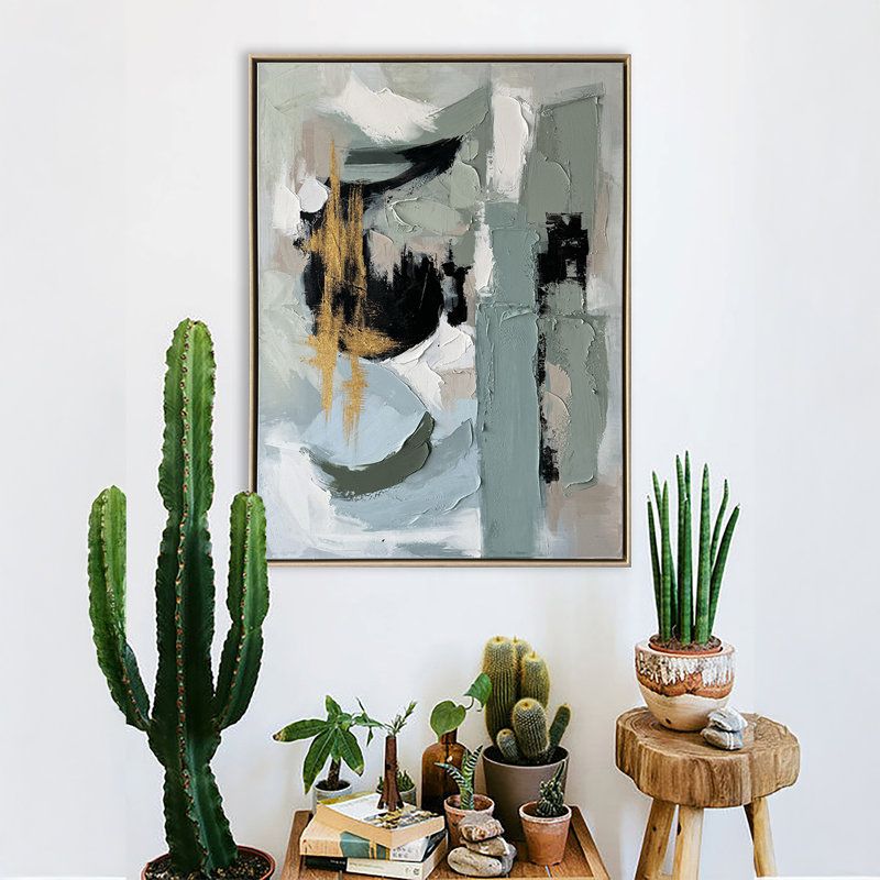 41C5D33ABD8C4278B14817A143771C93 36" L x 2.5" W x 48" H Abstract Painting in Multi