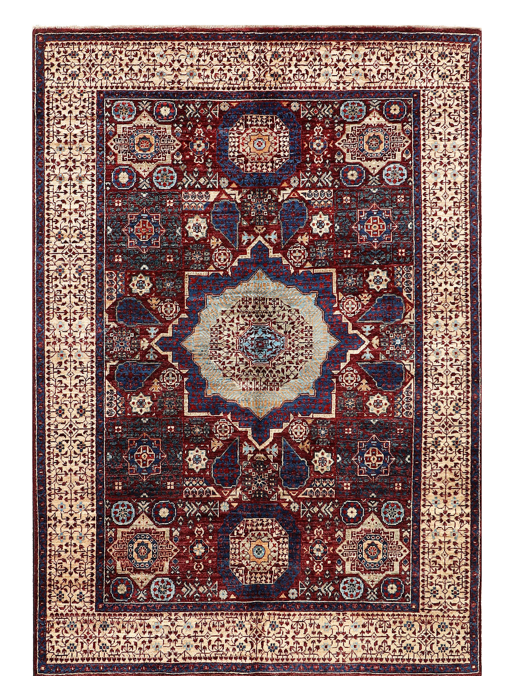 Bokara Rug Co., Inc. Aryana Handwoven HighQuality Blue/Red/Beige Area