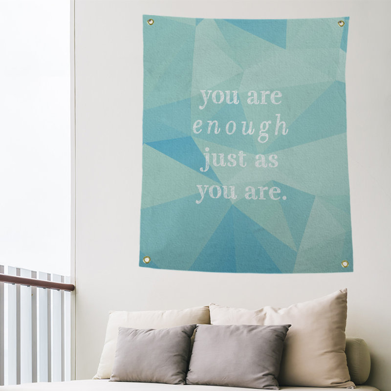 Tapisserie «Polyester You Are Enough» en polyester, H 36 po x l 26 po, Zircon