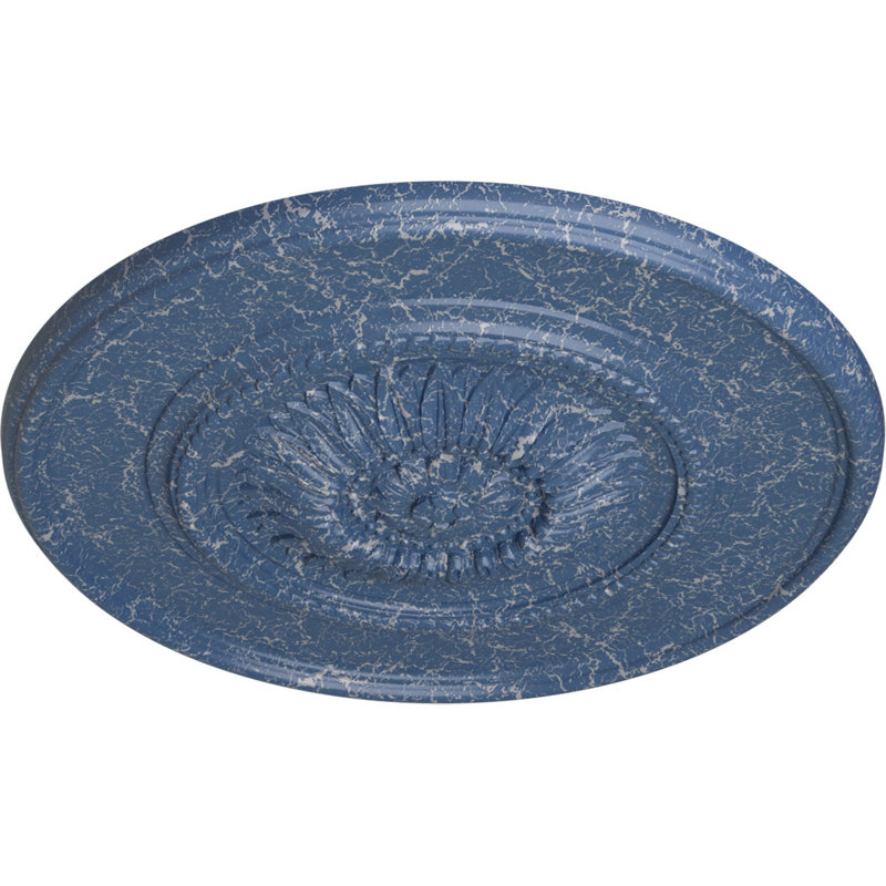 Grand médaillon de plafond floral Endurathane, diamètre extérieur de 41 1/8 po x P 2 1/2 po (convient aux auvents jusqu'à 1 1/2 po), fini peint craquelé peint à la main