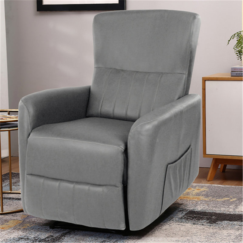 Fauteuil inclinable manuel standard avec masseur 31,89 po Fitchette, 100 % polyester gris foncé