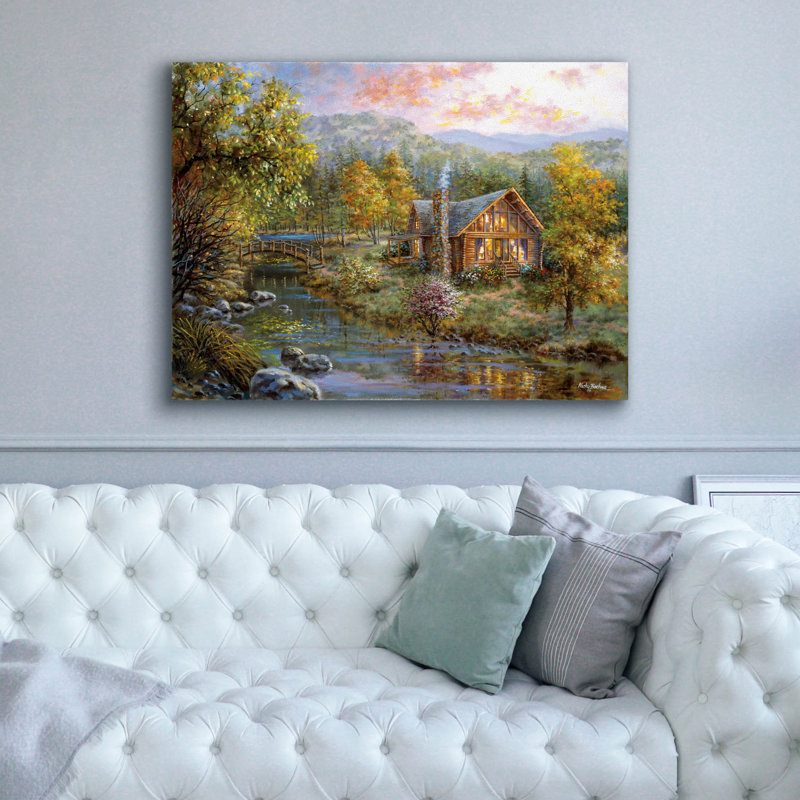  «Peaceful Grove» par Nicky Boehme, art mural sur toile, 54 po x 40 po, H 40 po x l 54 po