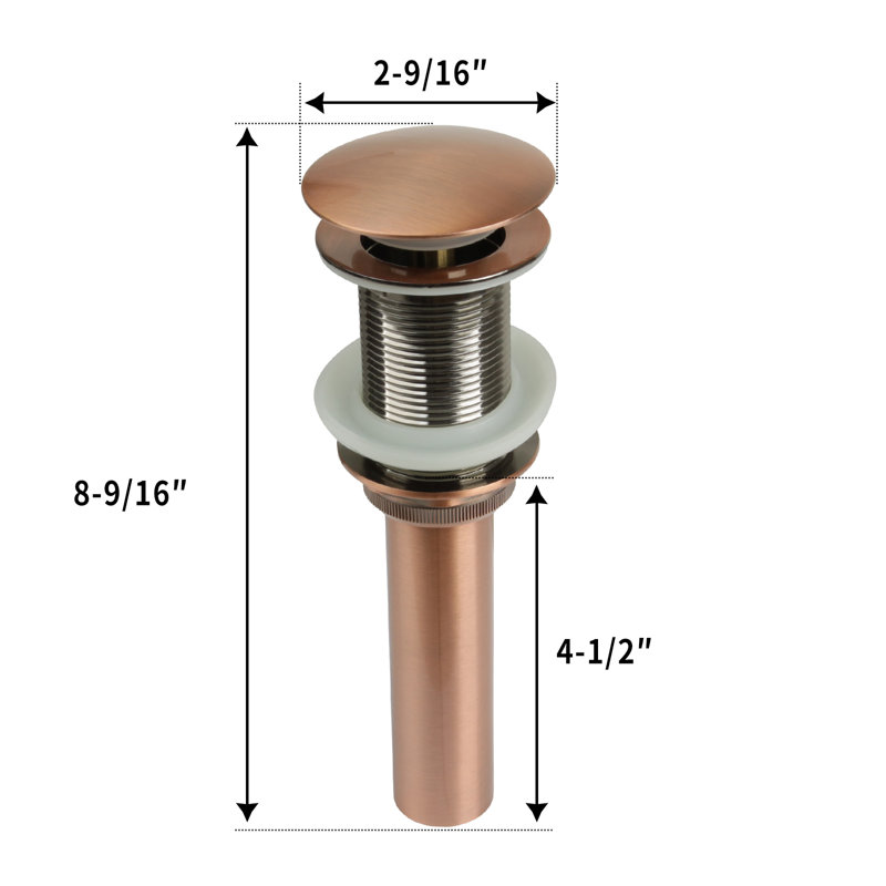 Pop-up Bathroom Sink Drain, Copper