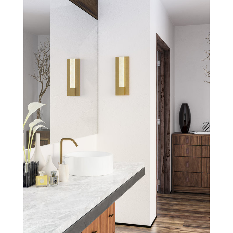 Kismet 1 - Light LED Bath Sconce, Vintage Brass/Alabaster