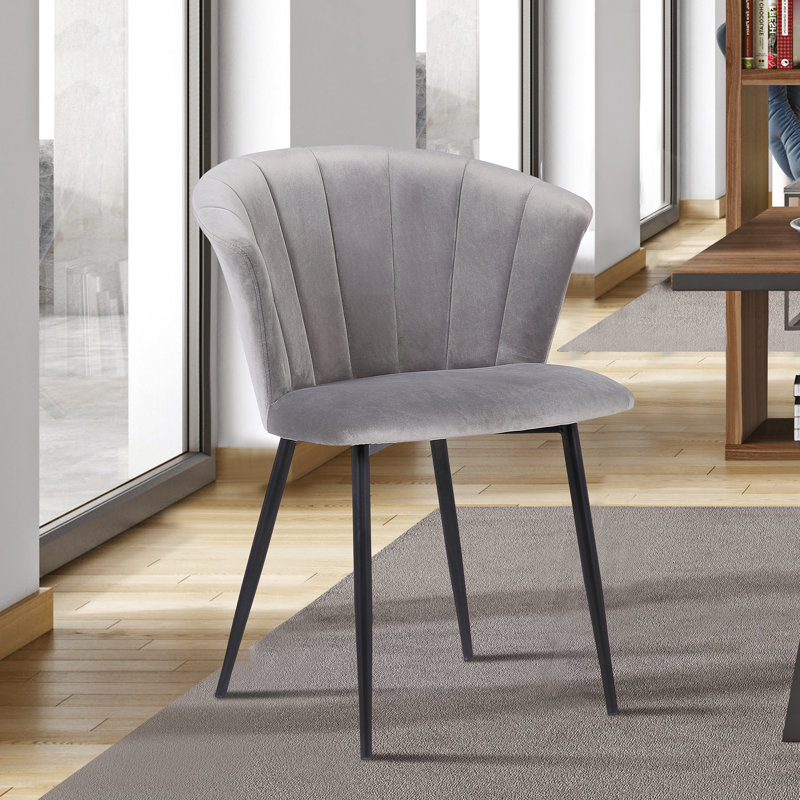 Forseti 20'' H Velvet Upholstered Armchair, Gray
