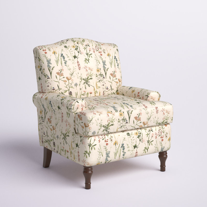 Lark Manor Alainey Upholstered Armchair With Solid Wood Legs & Reviews 