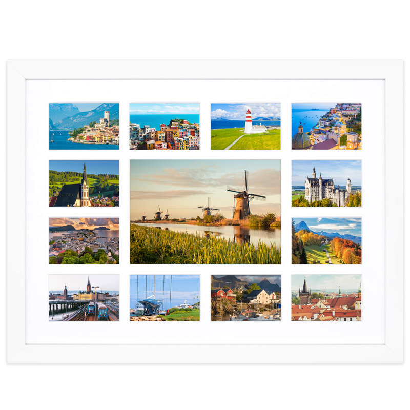Argyris Wood Collage Picture Frame, White