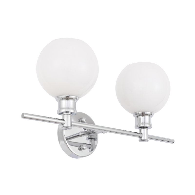 Éclairage pour meuble-lavabo en verre Drinkard, Chrome, Blanc givré, 2 Lights