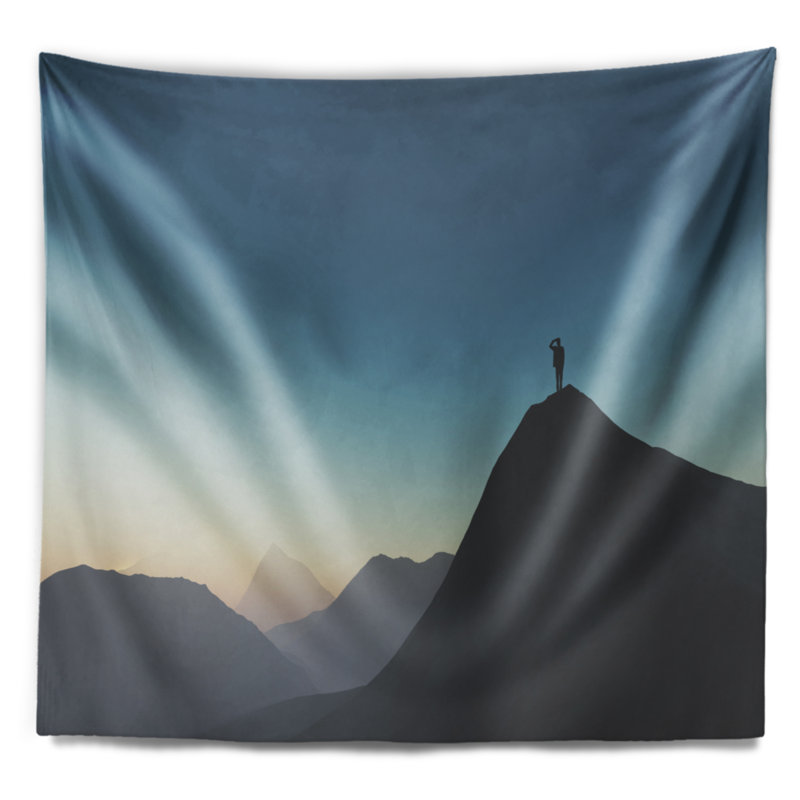 Man landscape look of mountain tapisserie, H 68 po x l 80 po
