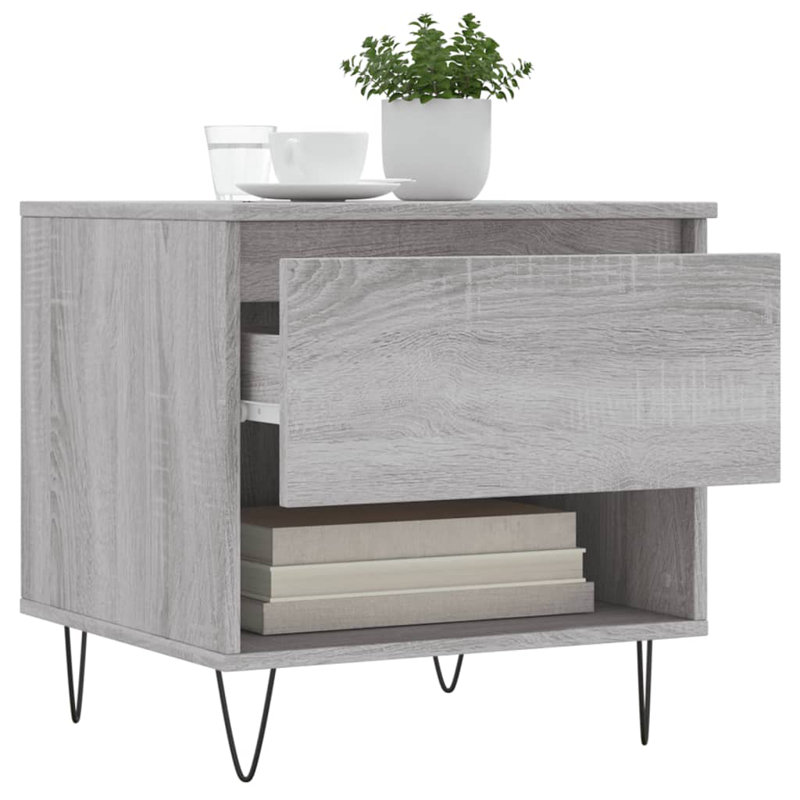 Four Leg Coffee Table with Storage, Grey Sonoma
