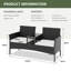 Outdoor Wicker Patio Chair Garden Straight Loveseat with Rain Cover-128160292