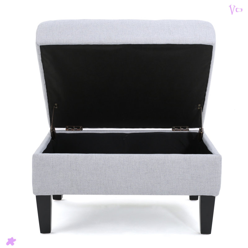 Repose-pieds moderne avec rangement pour le salon, Gris clair