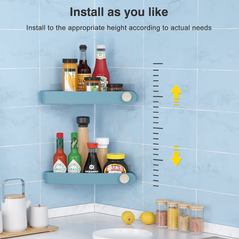 Northport Adhesive Shower Shelf, Light Blue