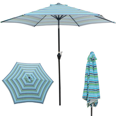 9FT UMBRELLA for Patio and Outdoor,Blue Stripes