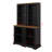 Two-Piece Freestanding Tall Cabinet With Fully Open Storage, Walnut Element Bookshelves With Curved Design-2073693349
