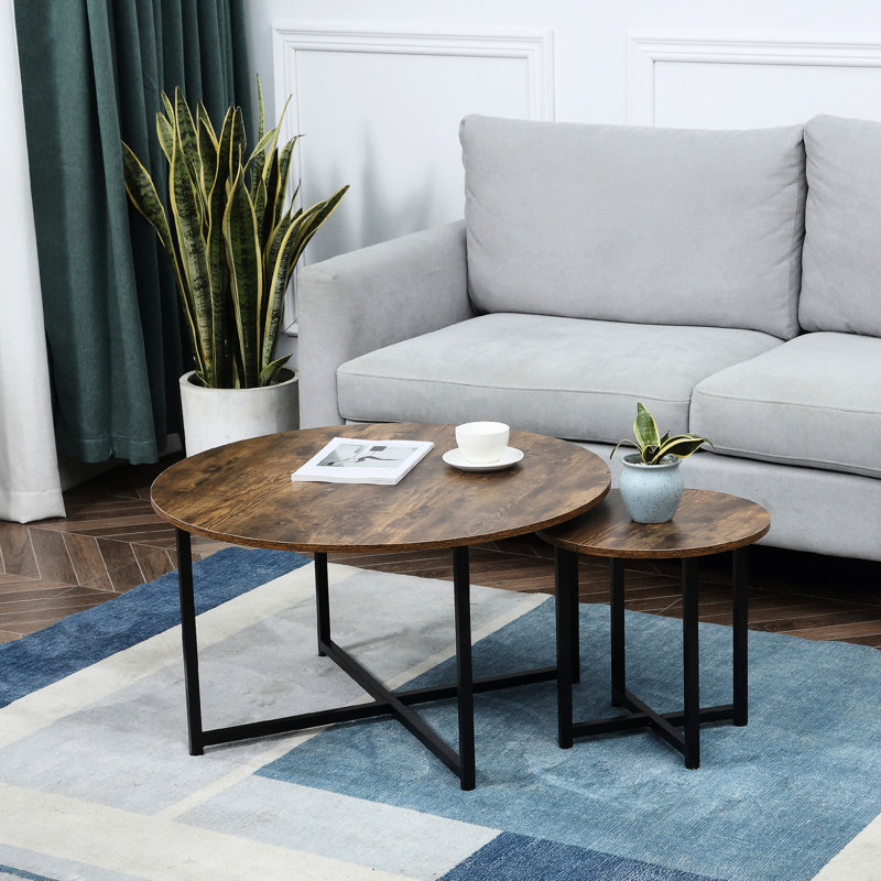 Ensemble de 2 tables basses rondes