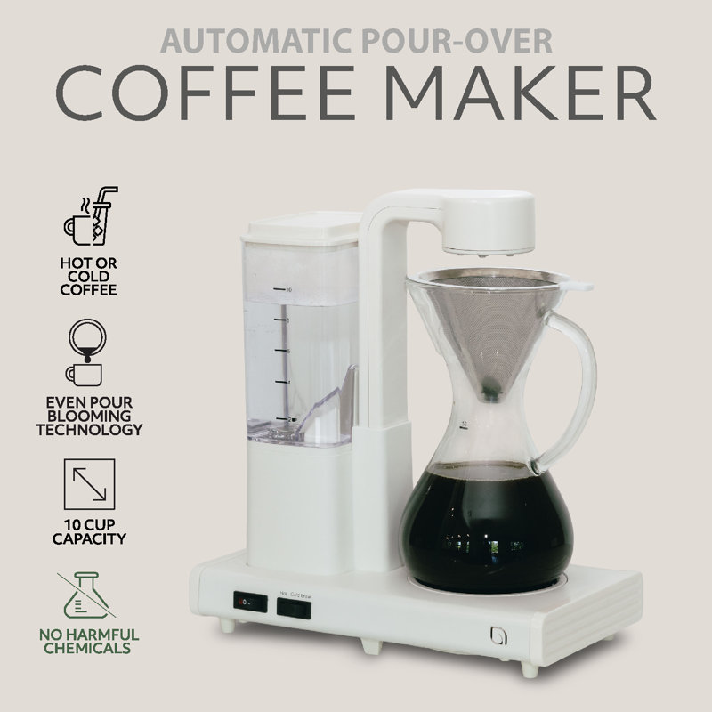WILLOW Artisan Brew Automatic Pour Over Coffee Maker- Blooming Technology - WHITE, White
