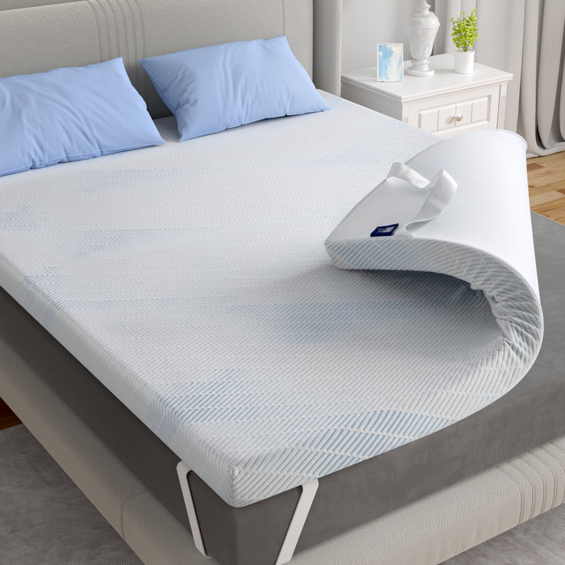 Surmatelas en mousse viscoélastique imprégnée de gel Bedstory, Lit double, 3"