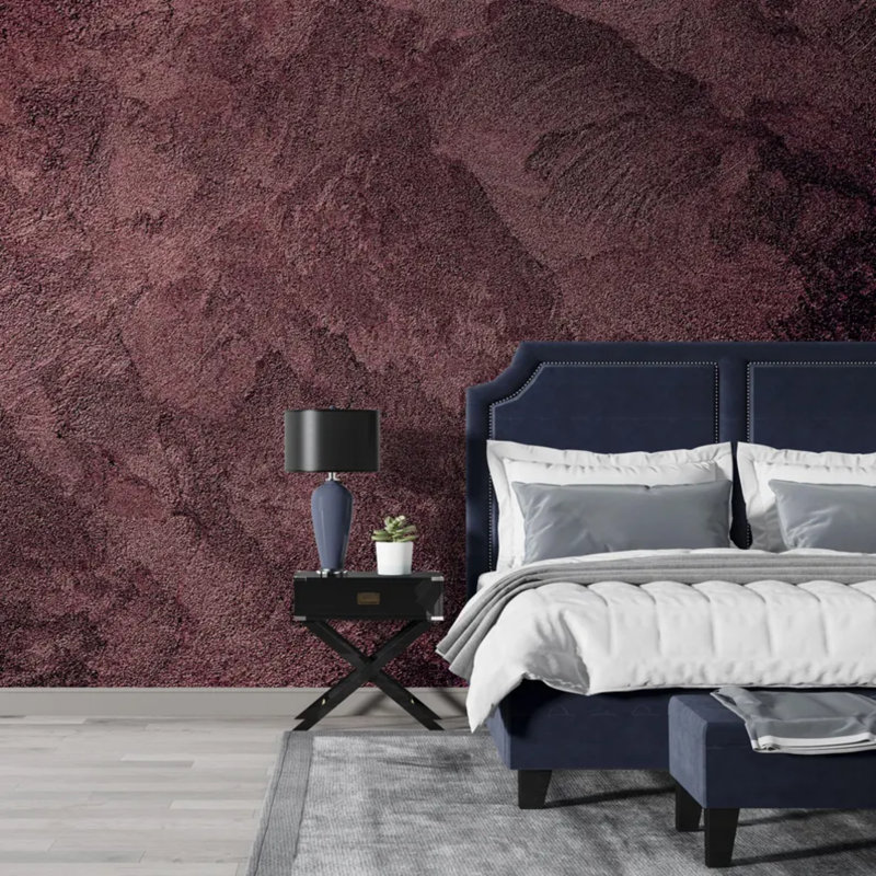 Adhésif mural en plâtre texturé bourgogne, L 160 po x l 108 po